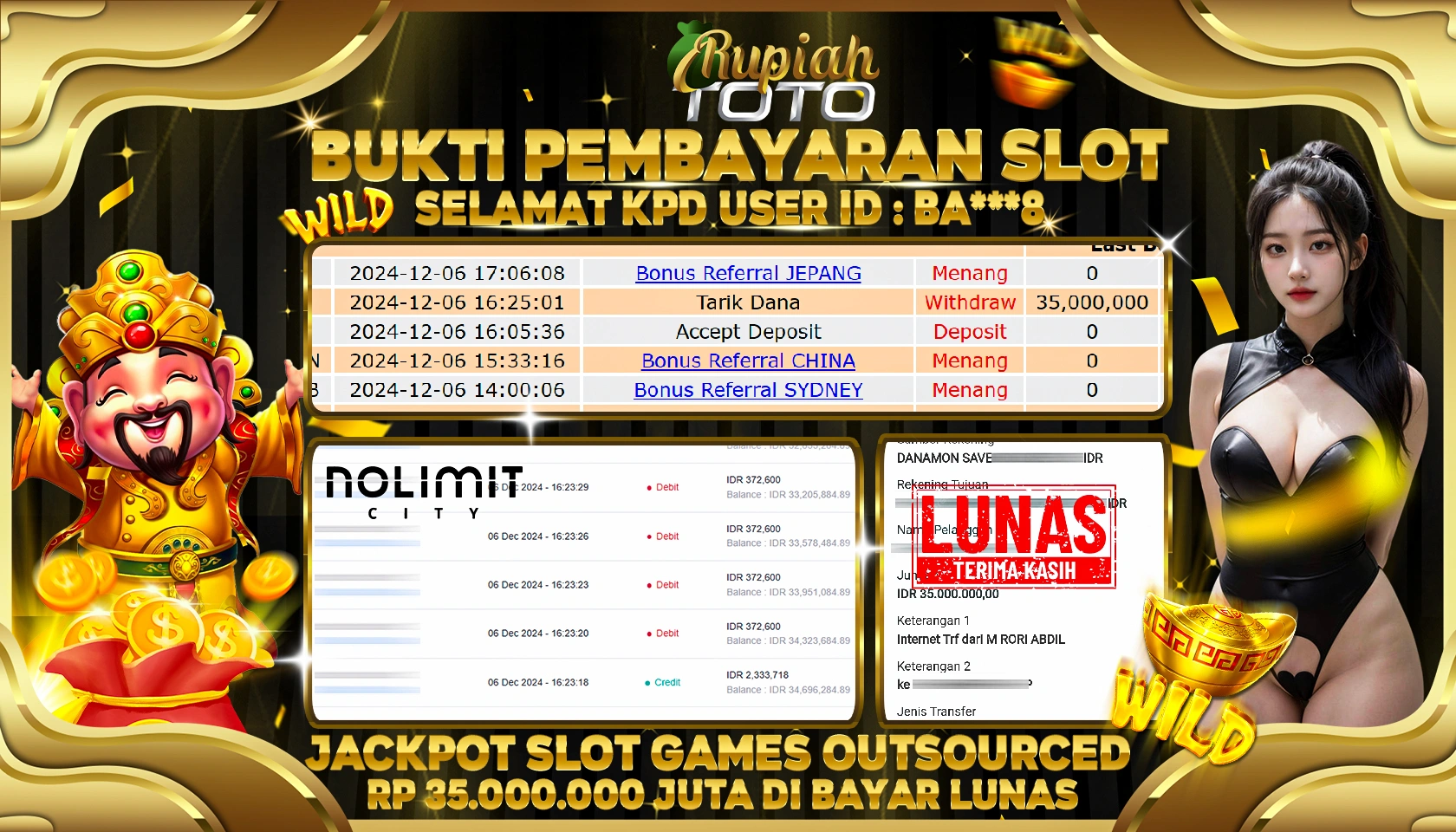 RUPIAHTOTO JACKPOT SLOT GEMSTONES RP.35.000.000 JUTA LUNAS