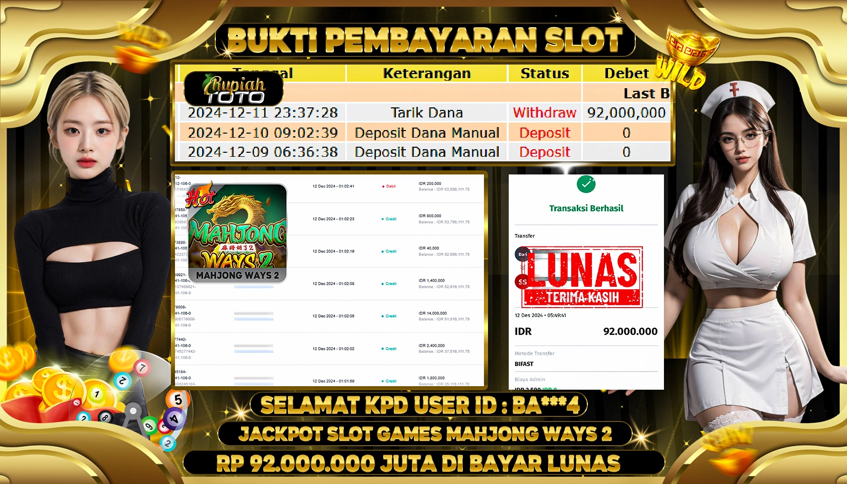 RUPIAHTOTO JACKPOT LIVE CASINO GAMES ROULETTE RP.92.000.000 JUTA LUNAS