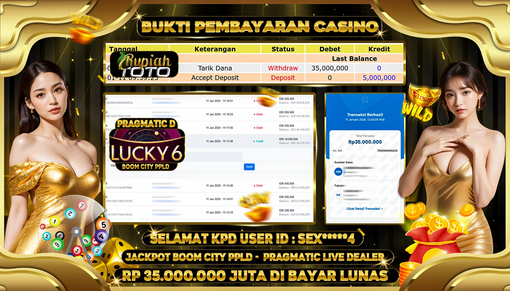RUPIAHTOTO JACKPOT CASINO GAMES BOOM CITY PPLD RP 35.000.000 JUTA LUNAS