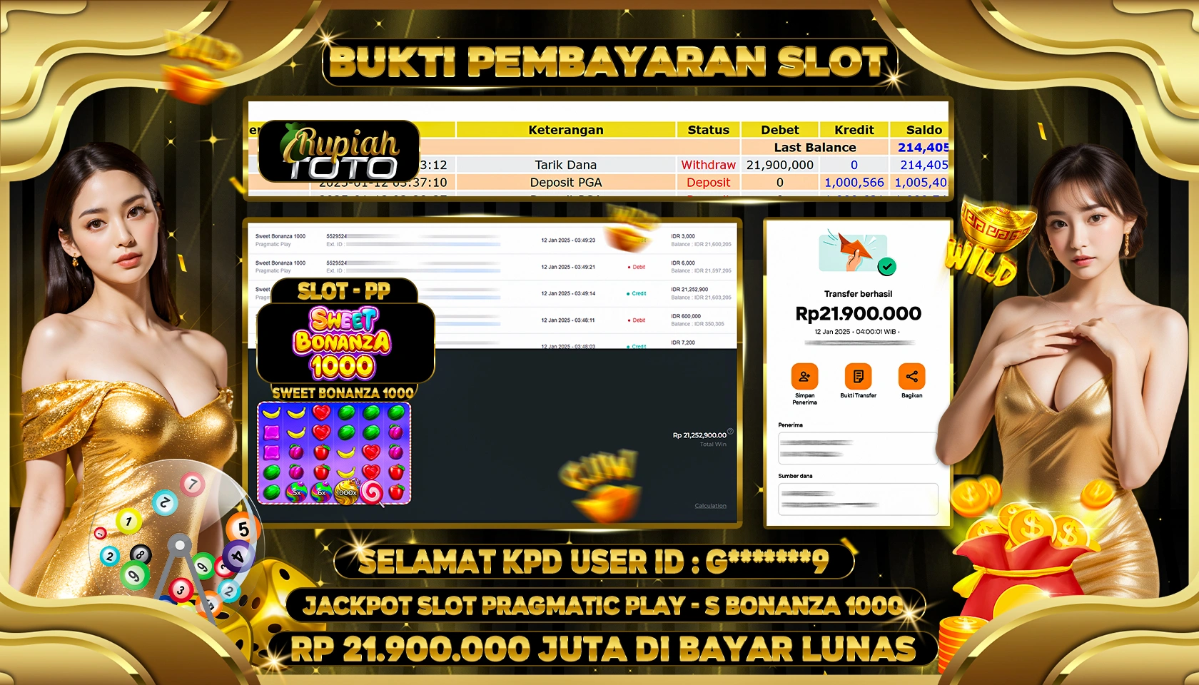 RUPIAHTOTO JACKPOT SLOT GAMES SWEET BONANZA 1000 RP 21.900.000 JUTA LUNAS