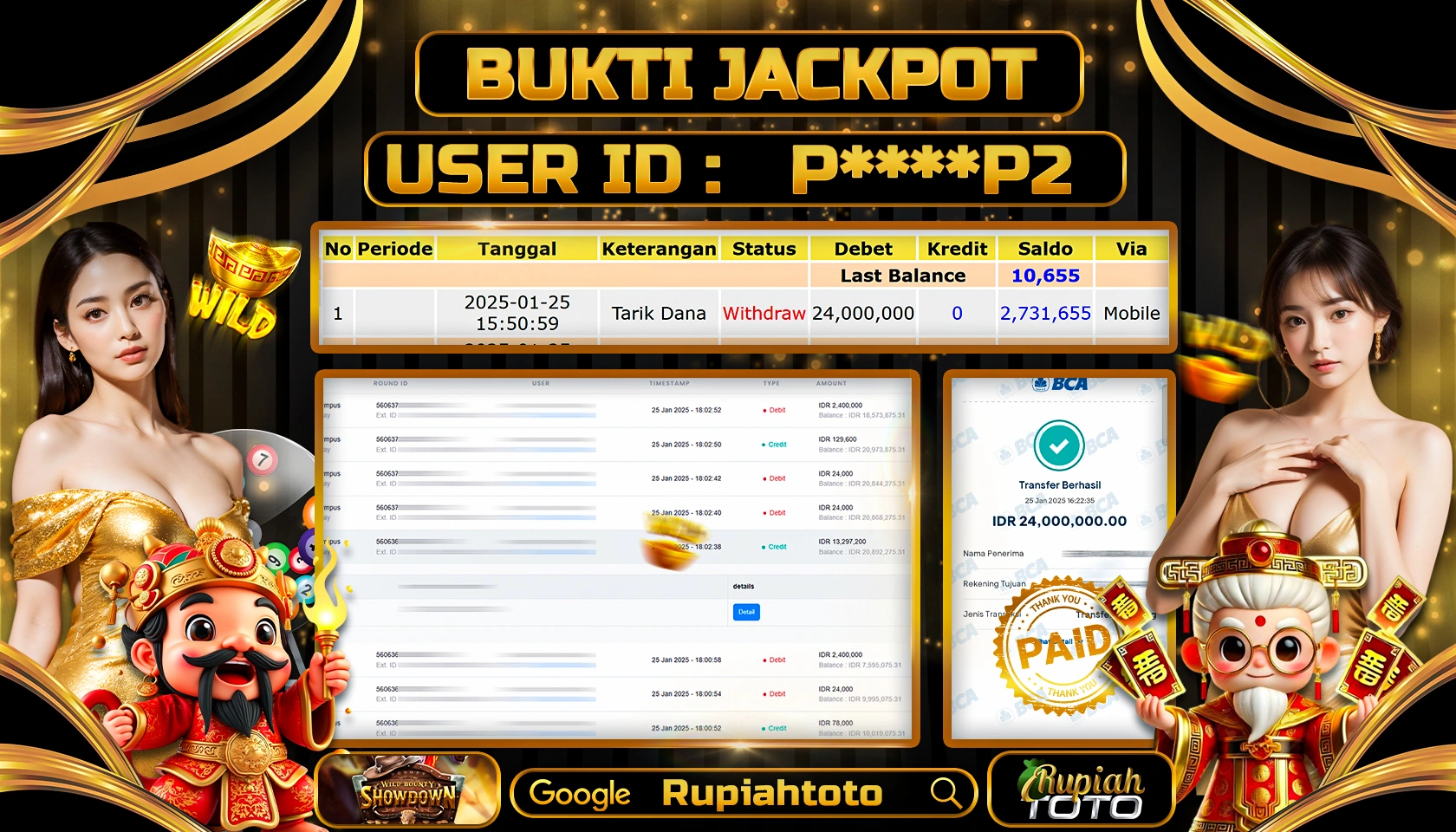RUPIAHTOTO JACKPOT SLOT GAMES WILD BOUNTY SHOWDOWN RP 24.000.000 JUTA LUNAS