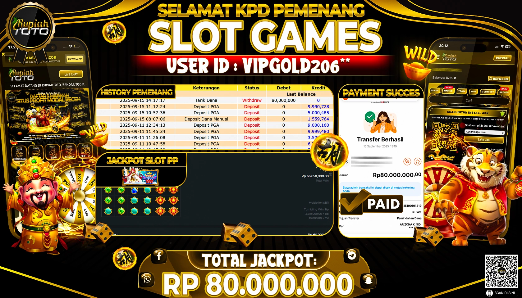 RUPIAHTOTO JACKPOT DI SLOT  PP - STARLIGHT PRINCES 1000 RP 80.000.000 JUTA RUPIAH LUNAS