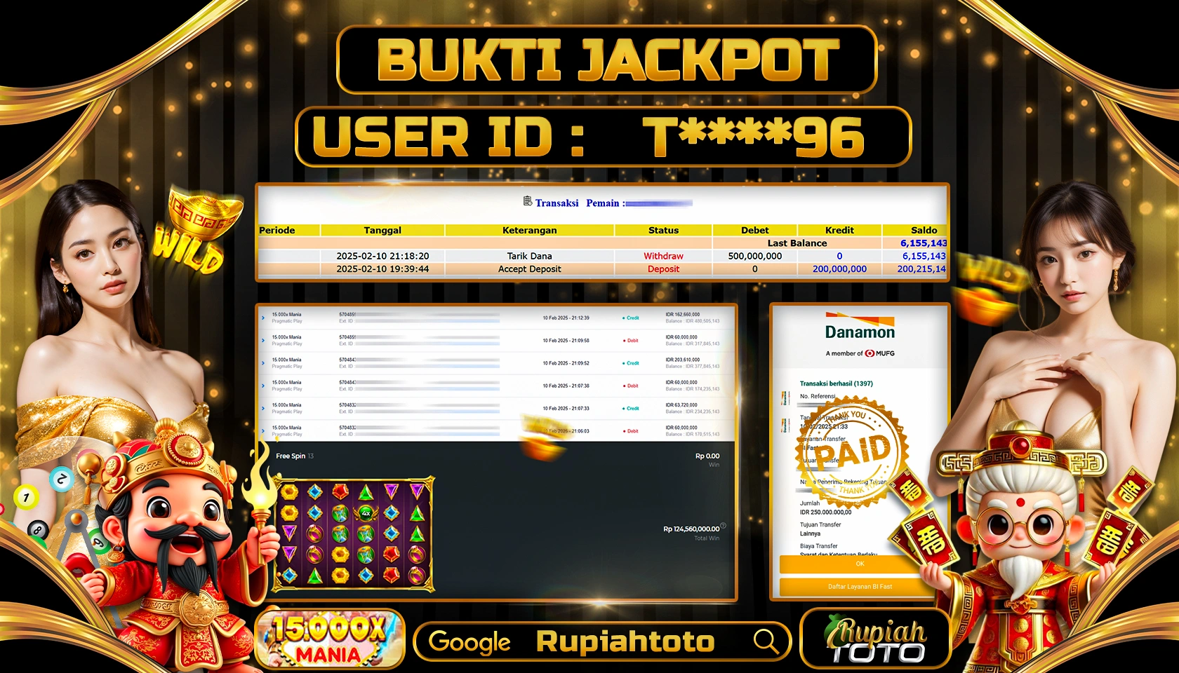 RUPIAHTOTO JACKPOT SLOT GAMES 15.000X MANIA RP 500.000.000 RATUS JUTA LUNAS