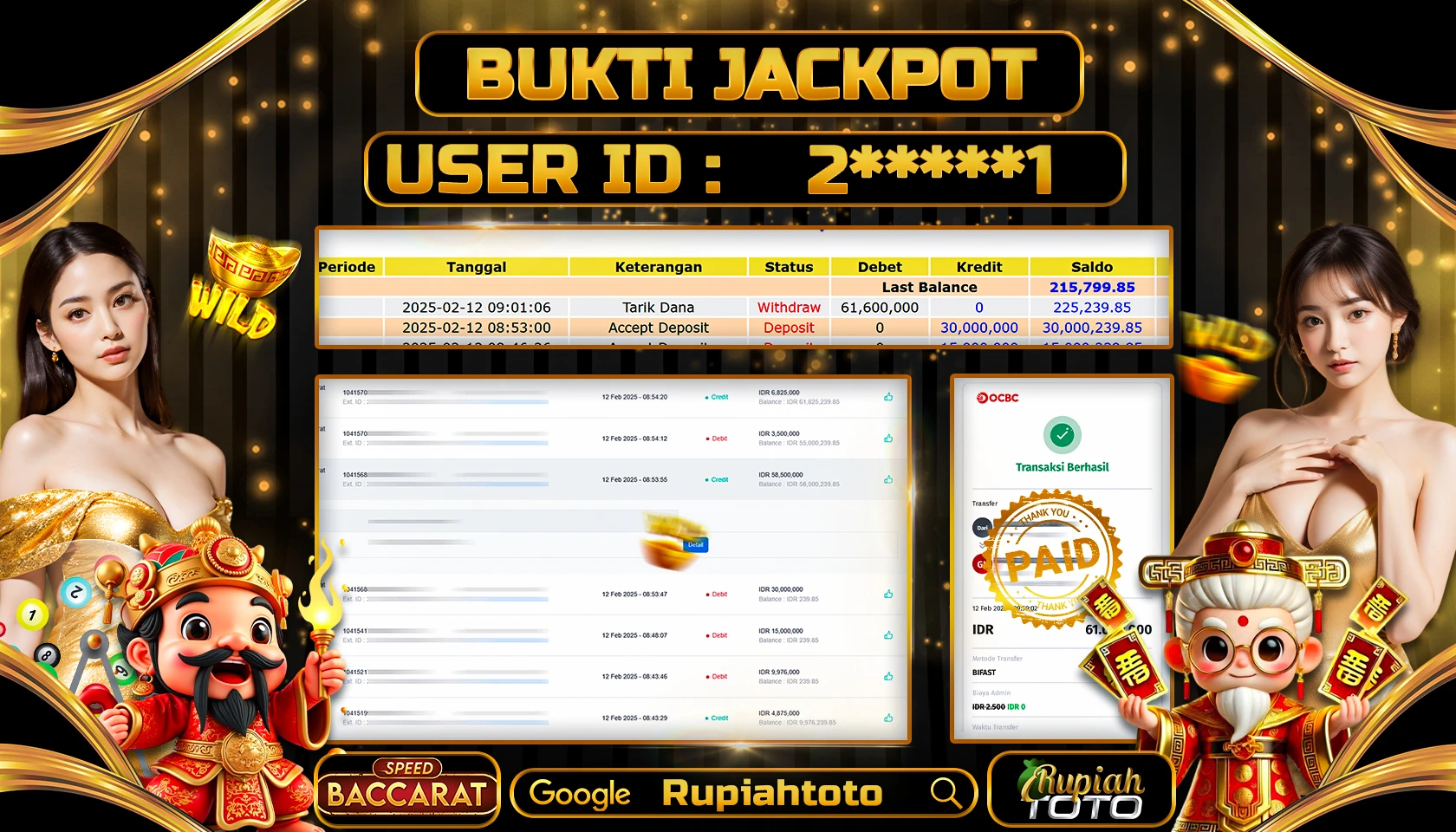 RUPIAHTOTO JACKPOT LIVE CASINO PRAGMATIC DEALER GAMES SPEED BACCARAT RP 60.000.000 JUTA LUNAS