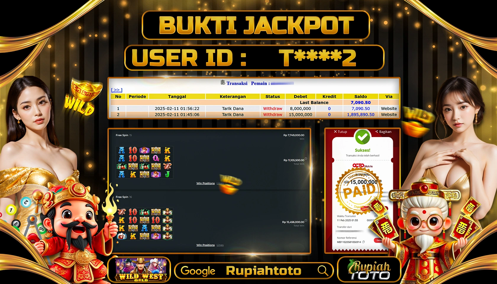 RUPIAHTOTO JACKPOT SLOT GAMES WILD BOUNTY SHOWDOWN RP 23.000.000 JUTA LUNAS