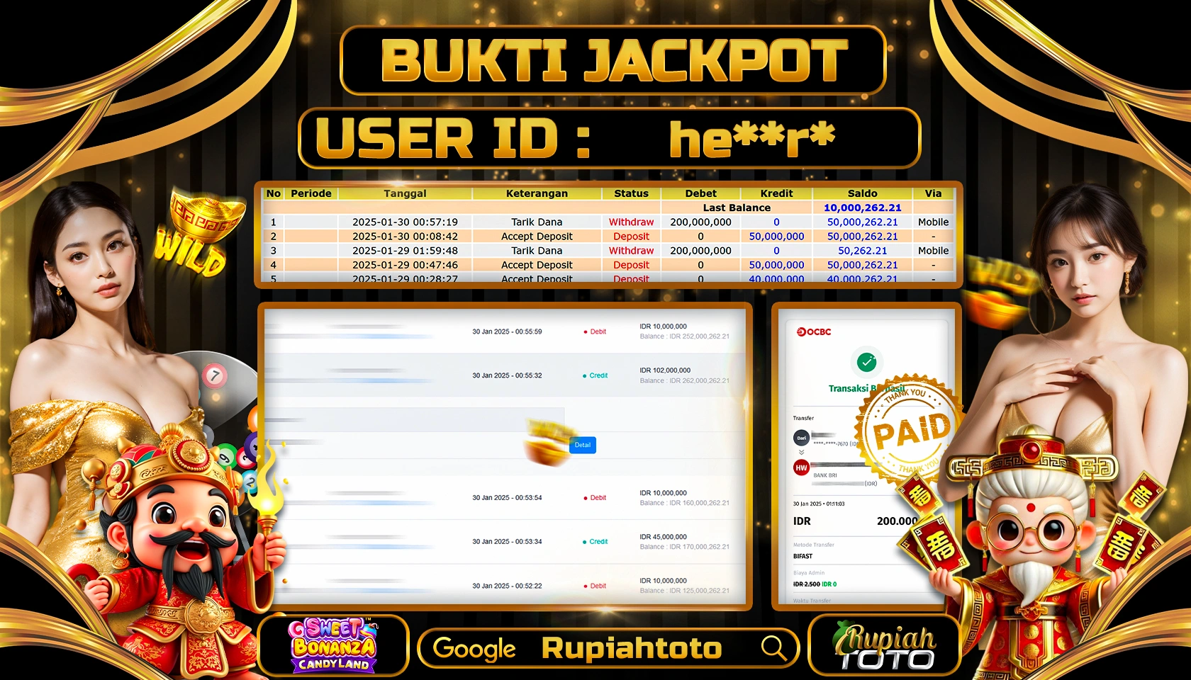 RUPIAHTOTO JACKPOT CASINO GAMES SWEET BONANZA CANDYLAND RP 200.000.000 RATUS JUTA LUNAS