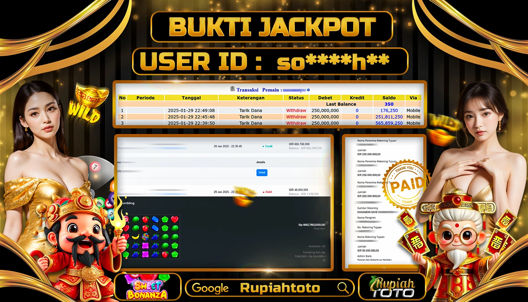 RUPIAHTOTO JACKPOT SLOT GAMES SWEET BONANZA RP 750.000.000 RATUS JUTA LUNAS