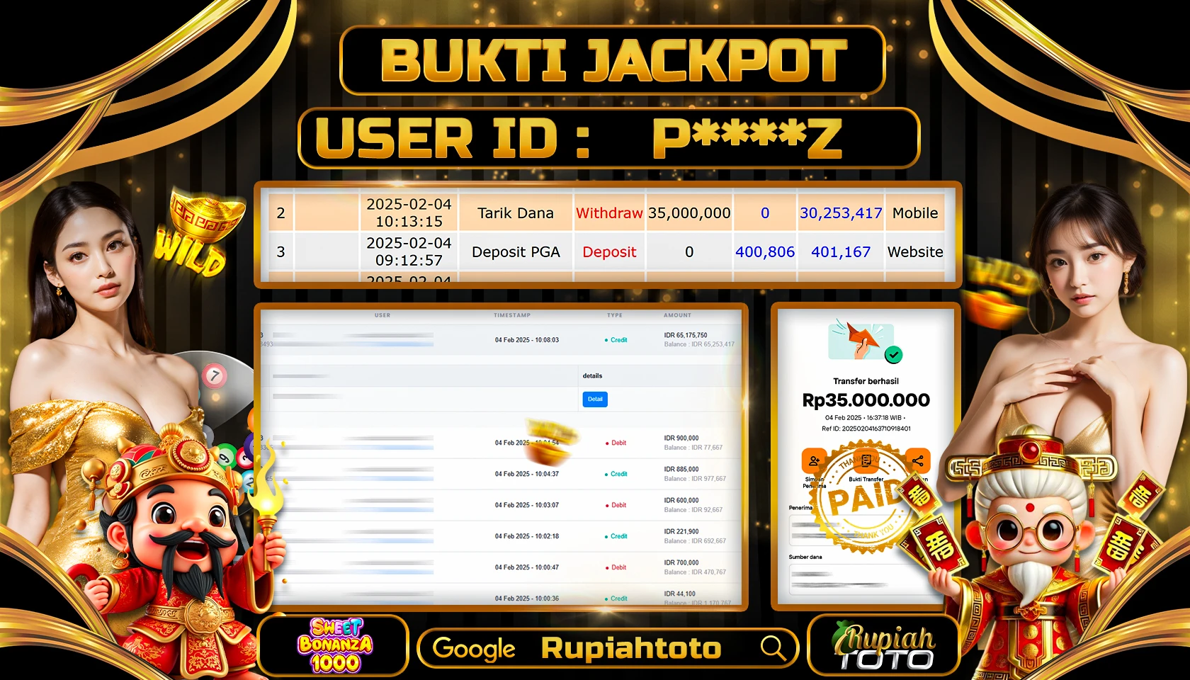 RUPIAHTOTO JACKPOT SLOT GAMES SWEET BONANZA 1000 RP 35.000.000 JUTA LUNAS