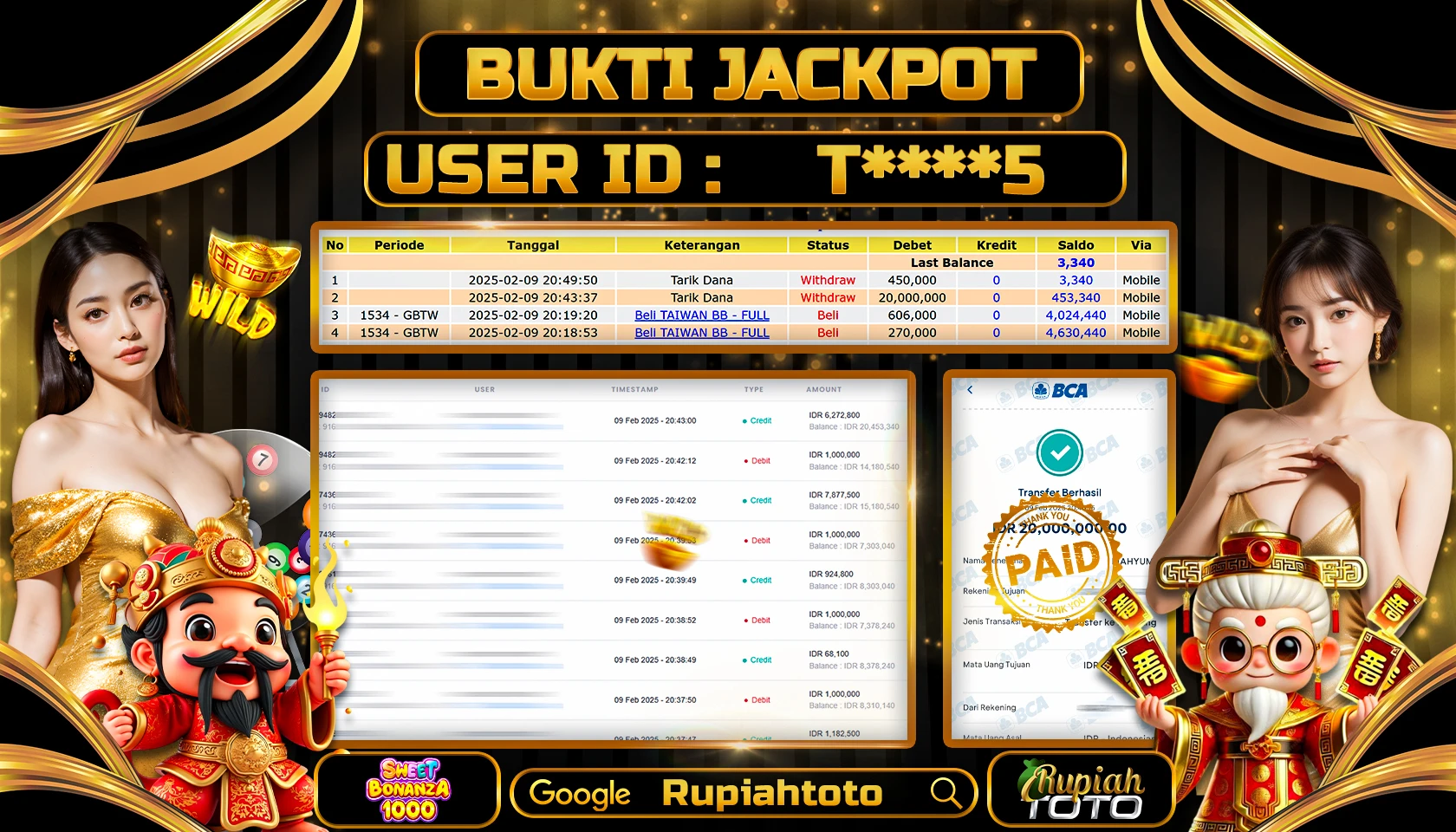 RUPIAHTOTO JACKPOT SLOT GAMES SWEET BONANZA 1000 RP 20.000.000 JUTA LUNAS