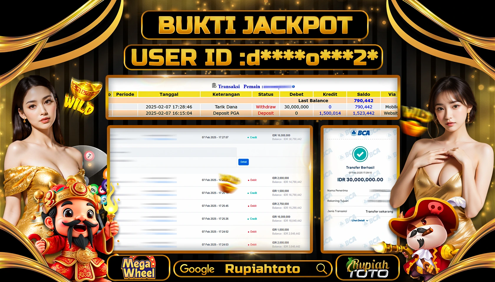 RUPIAHTOTO JACKPOT CASINO GAMES MEGA WHEEL RP 30.000.000 JUTA LUNAS
