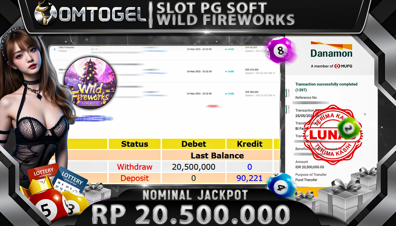 OMTOGEL JACKPOT PG SOFT Rp 20.500.000,- LUNAS