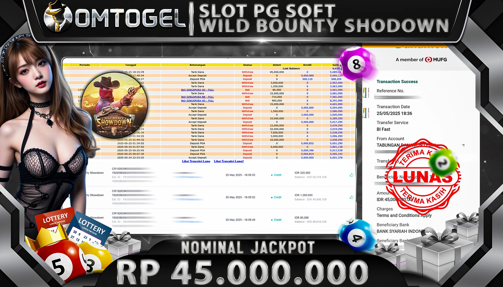 OMTOGEL JACKPOT PG SOFT Rp 45.000.000,- LUNAS