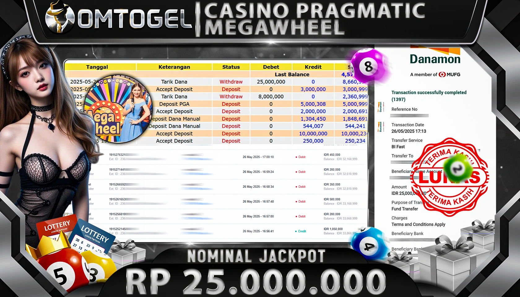 OMTOGEL JACKPOT LIVEGAME CASINO Rp 25,000,000,- LUNAS