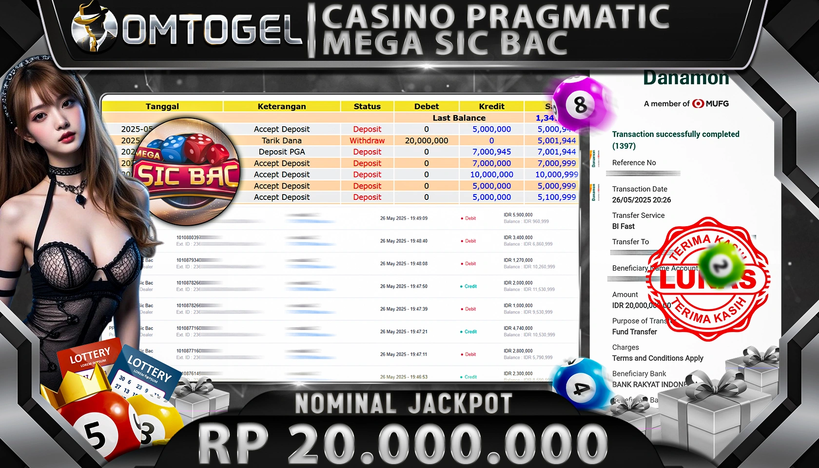 OMTOGEL JACKPOT LIVEGAME CASINO Rp 20,000,000,- LUNAS