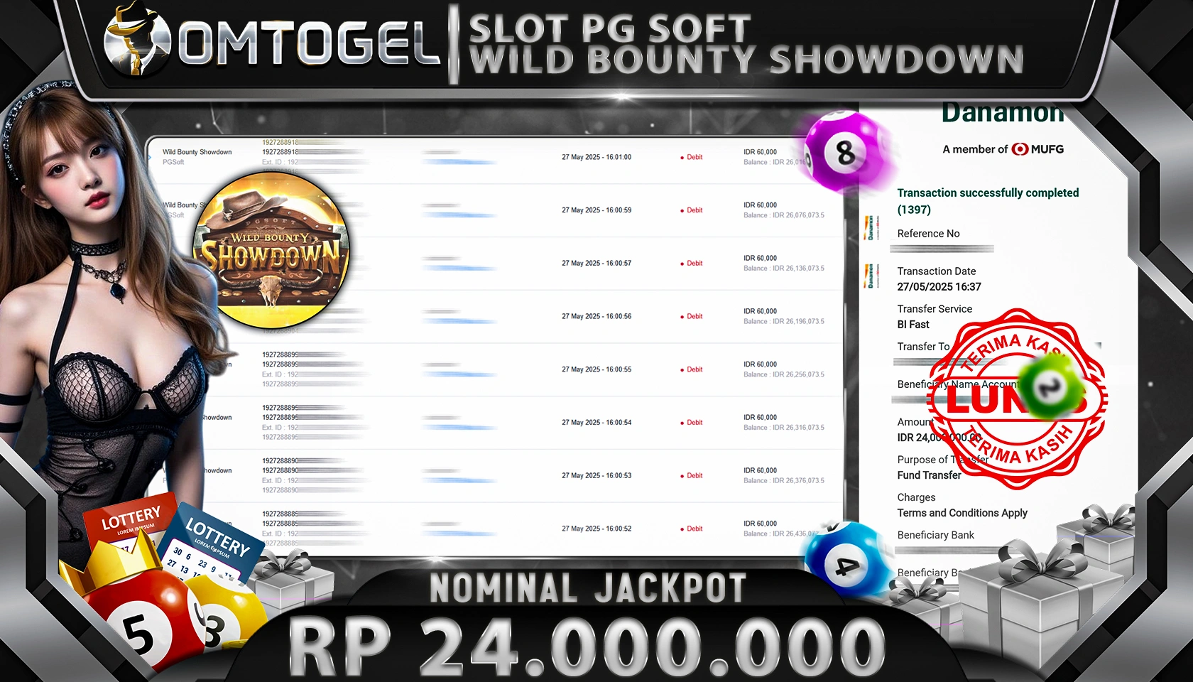 OMTOGEL JACKPOT PG SOFT Rp 24.000.000,- LUNAS