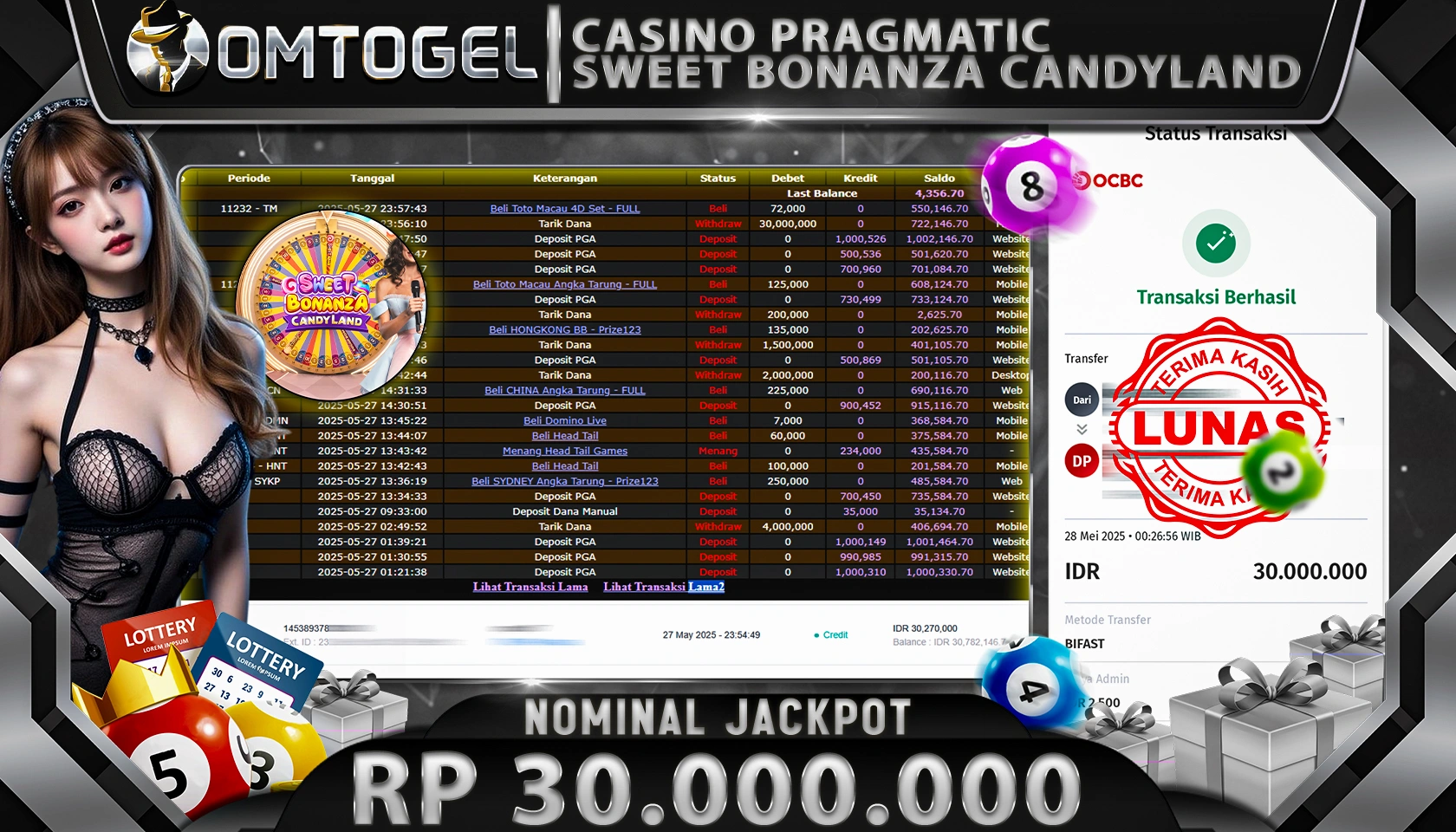 OMTOGEL JACKPOT LIVEGAME CASINO Rp 30,000,000,- LUNAS