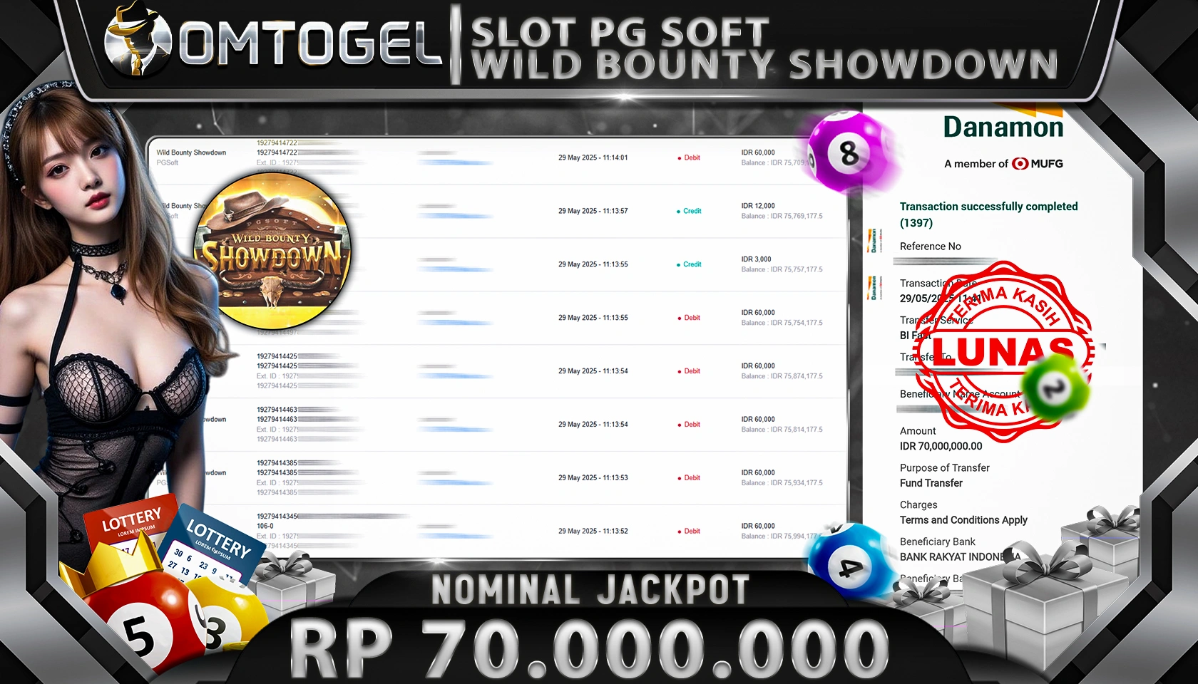OMTOGEL JACKPOT PG SOFT Rp 70.000.000,- LUNAS