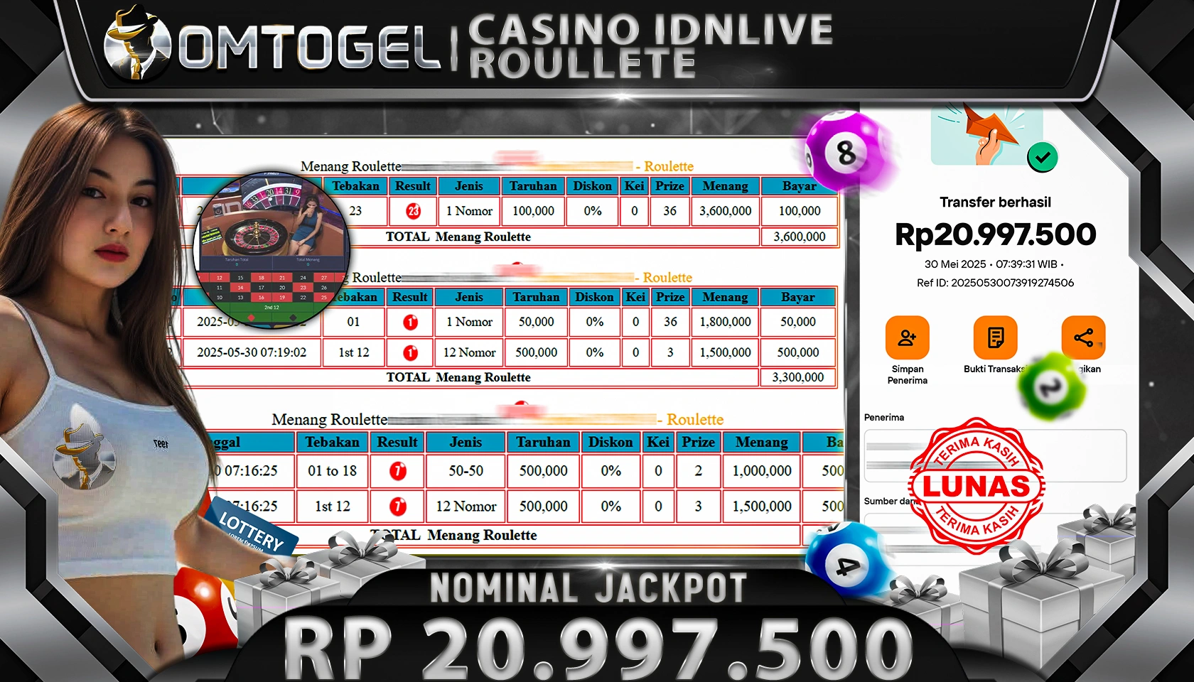 OMTOGEL JACKPOT LIVEGAME Rp 64.700.000, - LUNAS