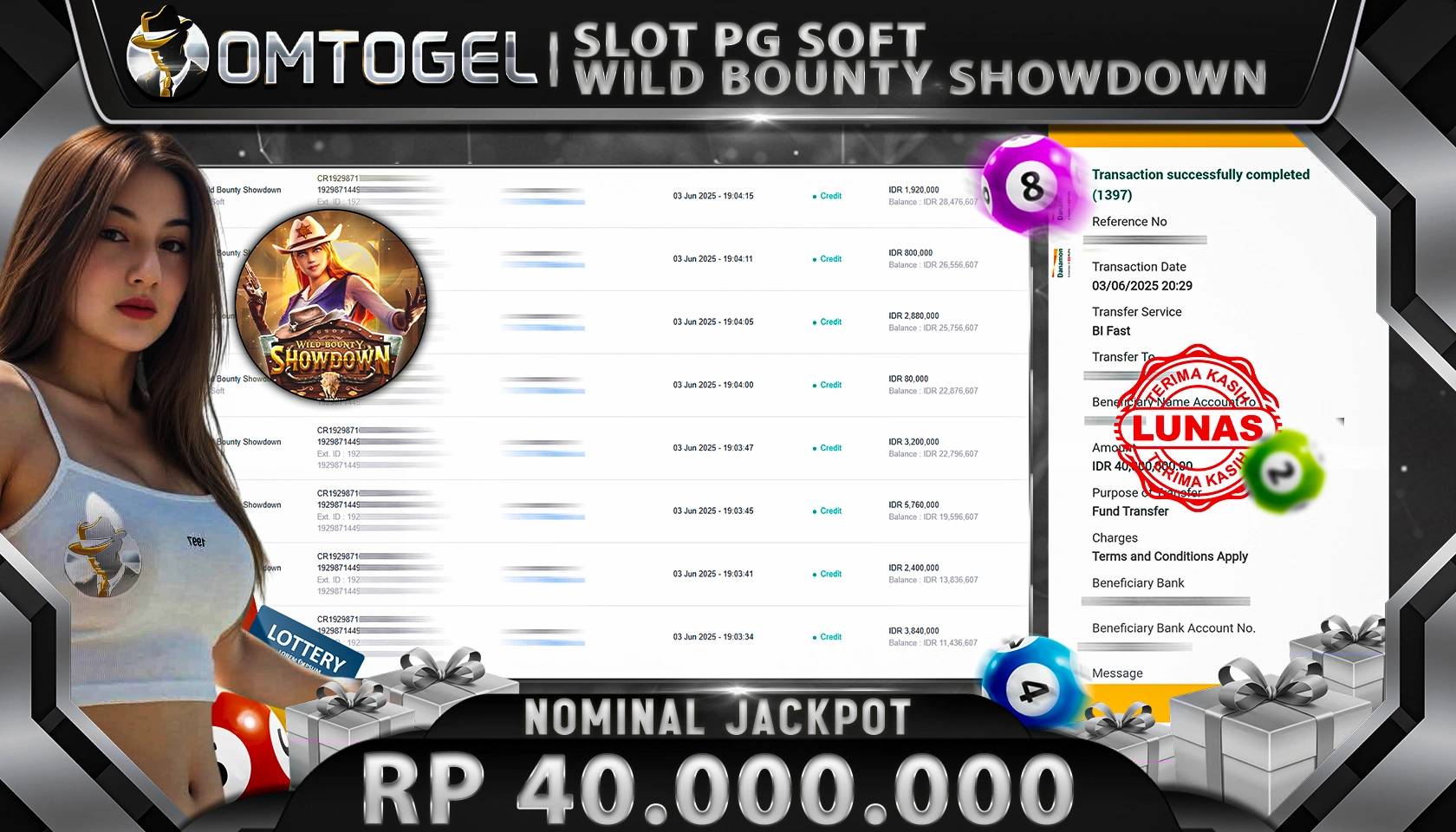 OMTOGEL JACKPOT PG SOFT Rp 40.000.000, - LUNAS