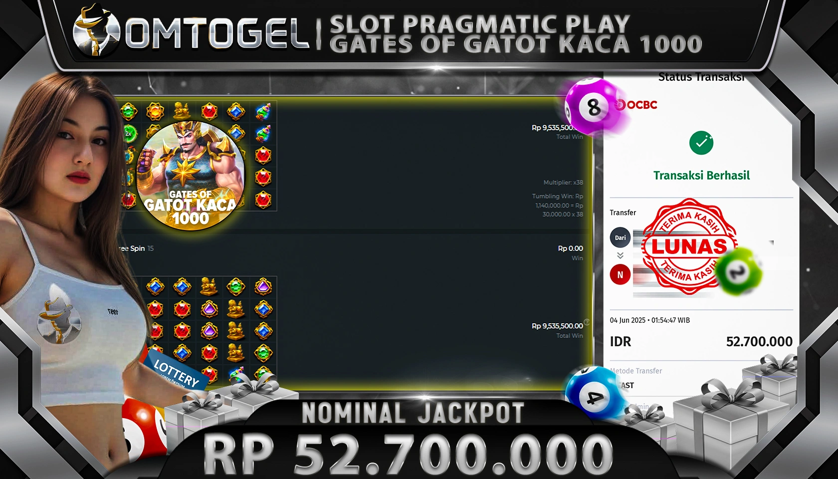 OMTOGEL JACKPOT PRAGMATIC PLAY Rp 52.700.000, - LUNAS 