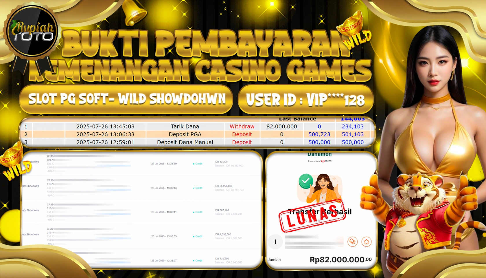 RUPIAHTOTO JACKPOT DI SLOT PG SOFT - WILD SHOWDOHWN RP 82.000.000 JUTA RUPIAH LUNAS