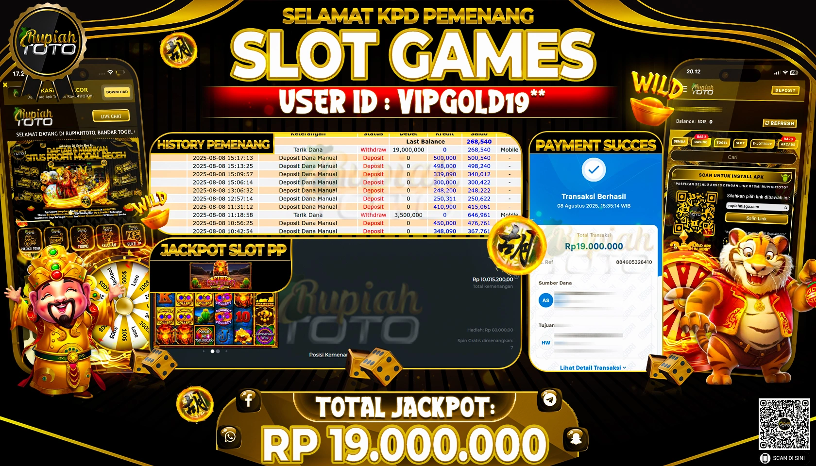 RUPIAHTOTO JACKPOT DI  SLOT PP - FIRE STAMPEDE  RP 19.000.000 JUTA RUPIAH LUNAS